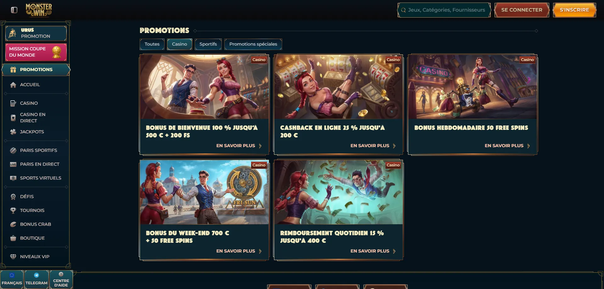 monsterwin-porom2 Monsterwin bonus benvenuto 100% fino a 500 euro 200 giri gratuiti